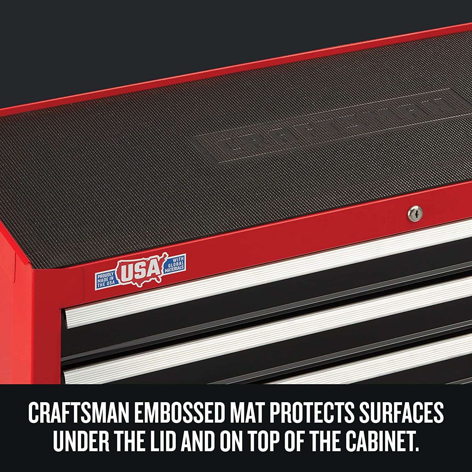 CRAFTSMAN tool cabinet with tool box, 26 inches, 9 drawers, combination with drawer liner roll and sleeve organizer