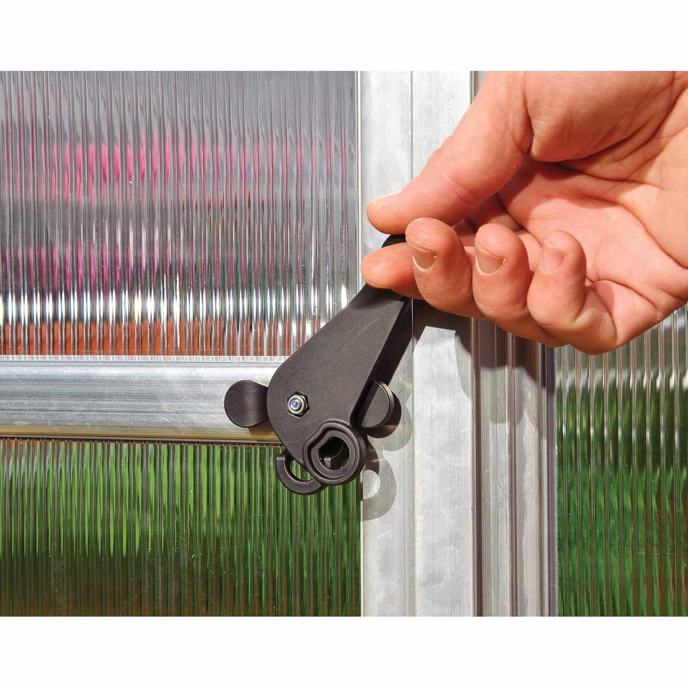Palram Canopia Mythos 6x10 Silver Greenhouse -TwinWall Polycarbonate, Aluminum Frame, Base Included