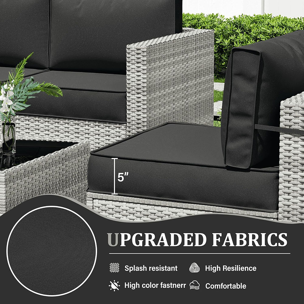 8-Piece Patio Furniture Set With Fire Pit Table, With 5