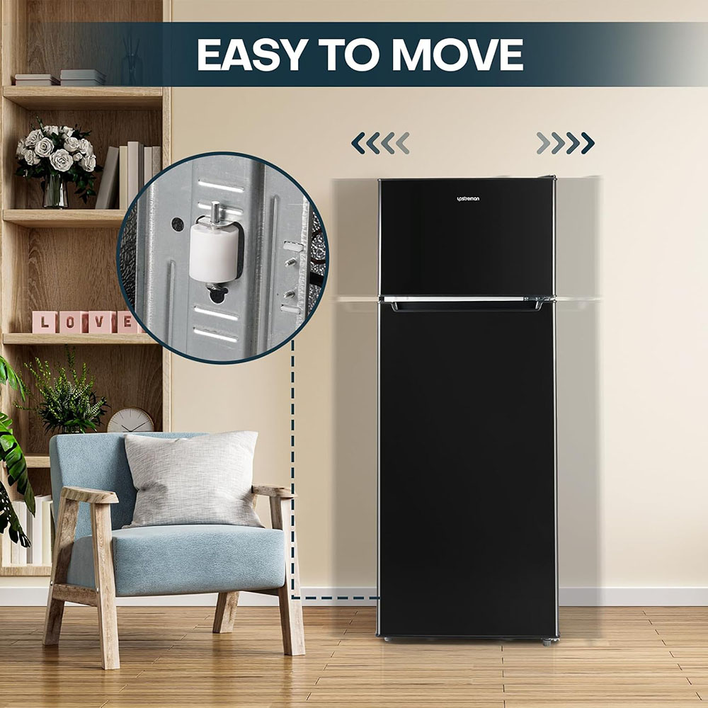 Upstreman Stainless Steel Double Door Refrigerator