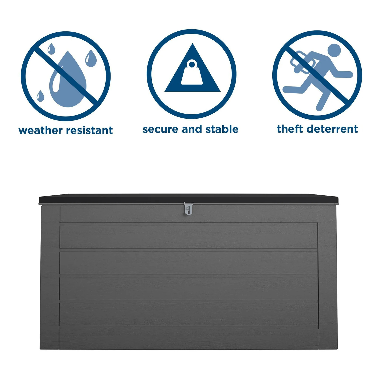【Storage Shed】180 Gallon Water Resistant Plastic Lockable Deck Box