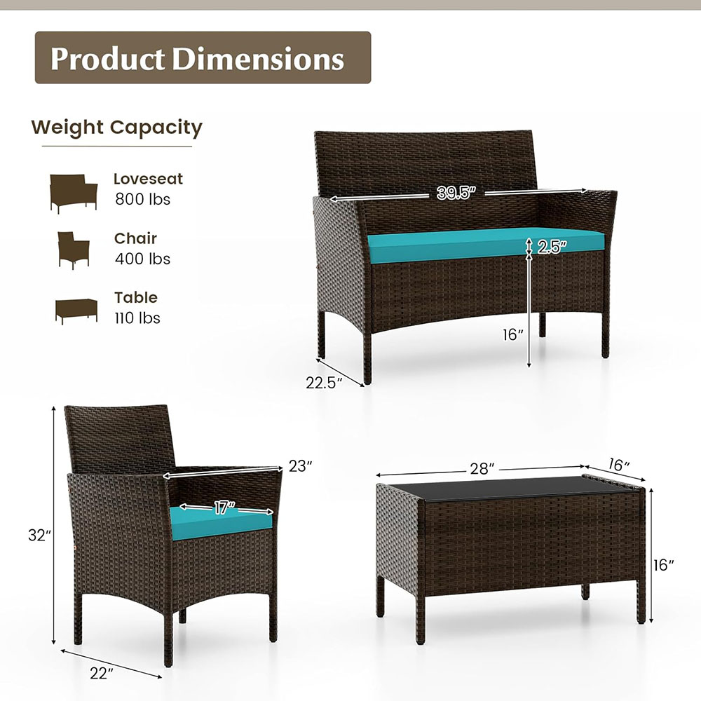 Tangkula 8-piece patio rattan reception set, outdoor wicker furniture set