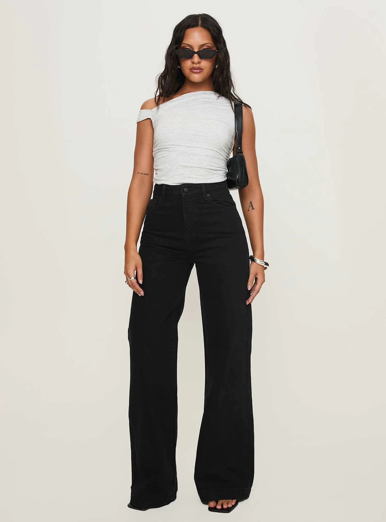 Goldie High Wide Jean True Black