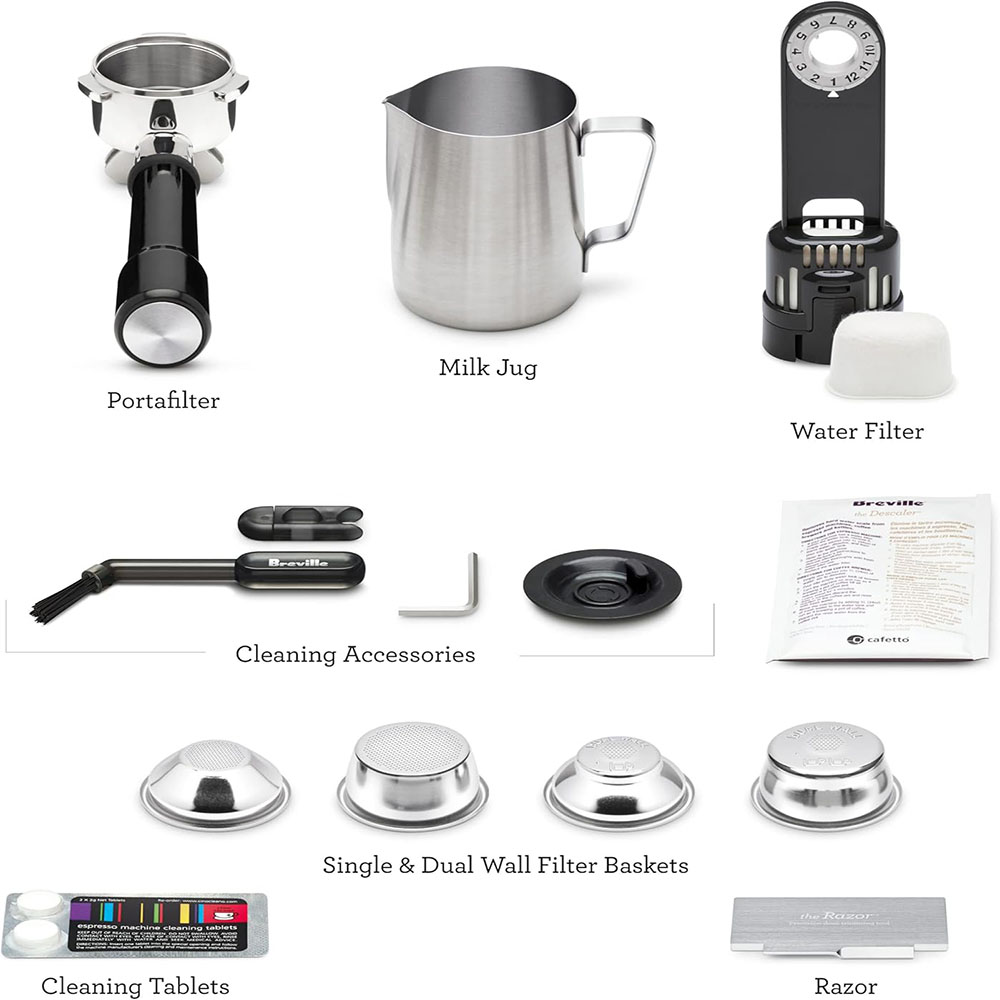 Breville the Barista Express Impress espresso machine with grinder and milk frother