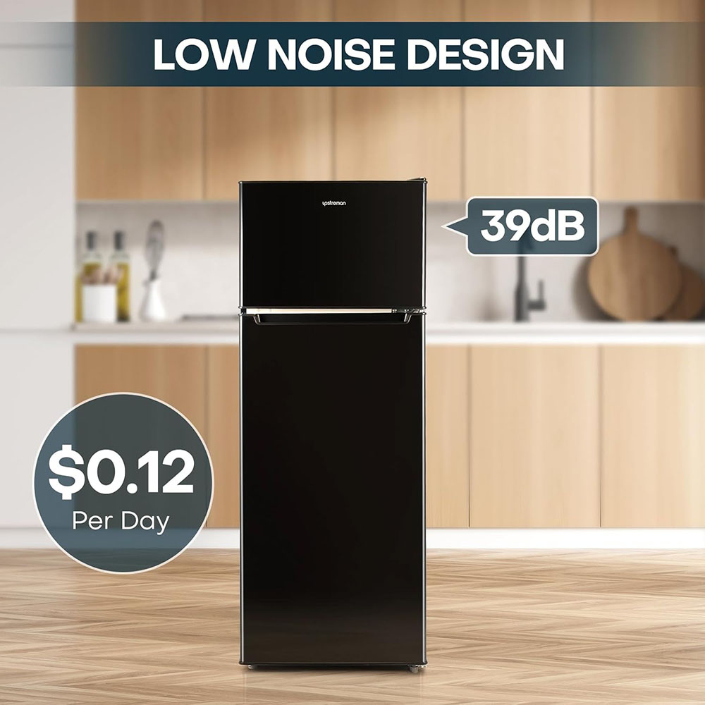 Upstreman Stainless Steel Double Door Refrigerator