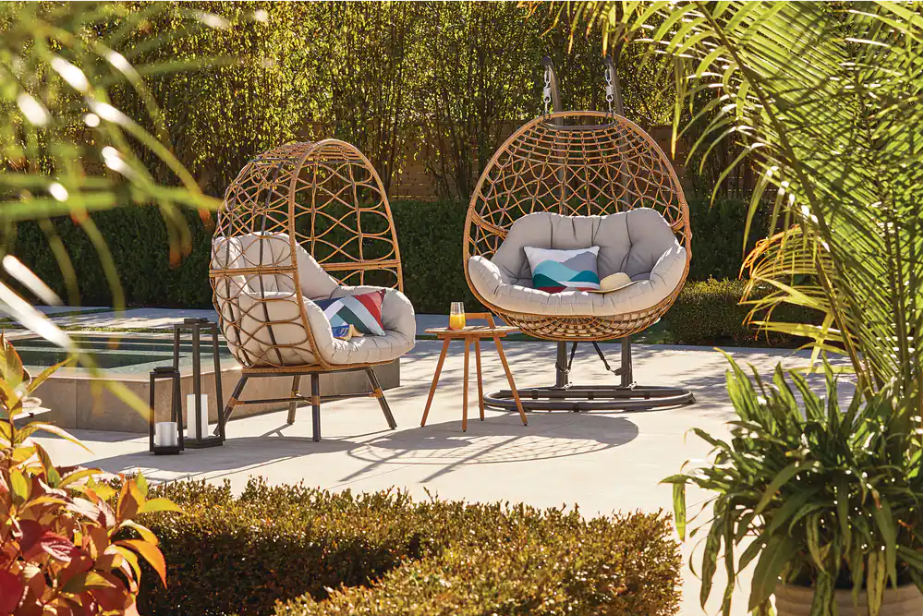 CANVAS Sydney Double Outdoor Patio Egg Swing Chair w/ Stand