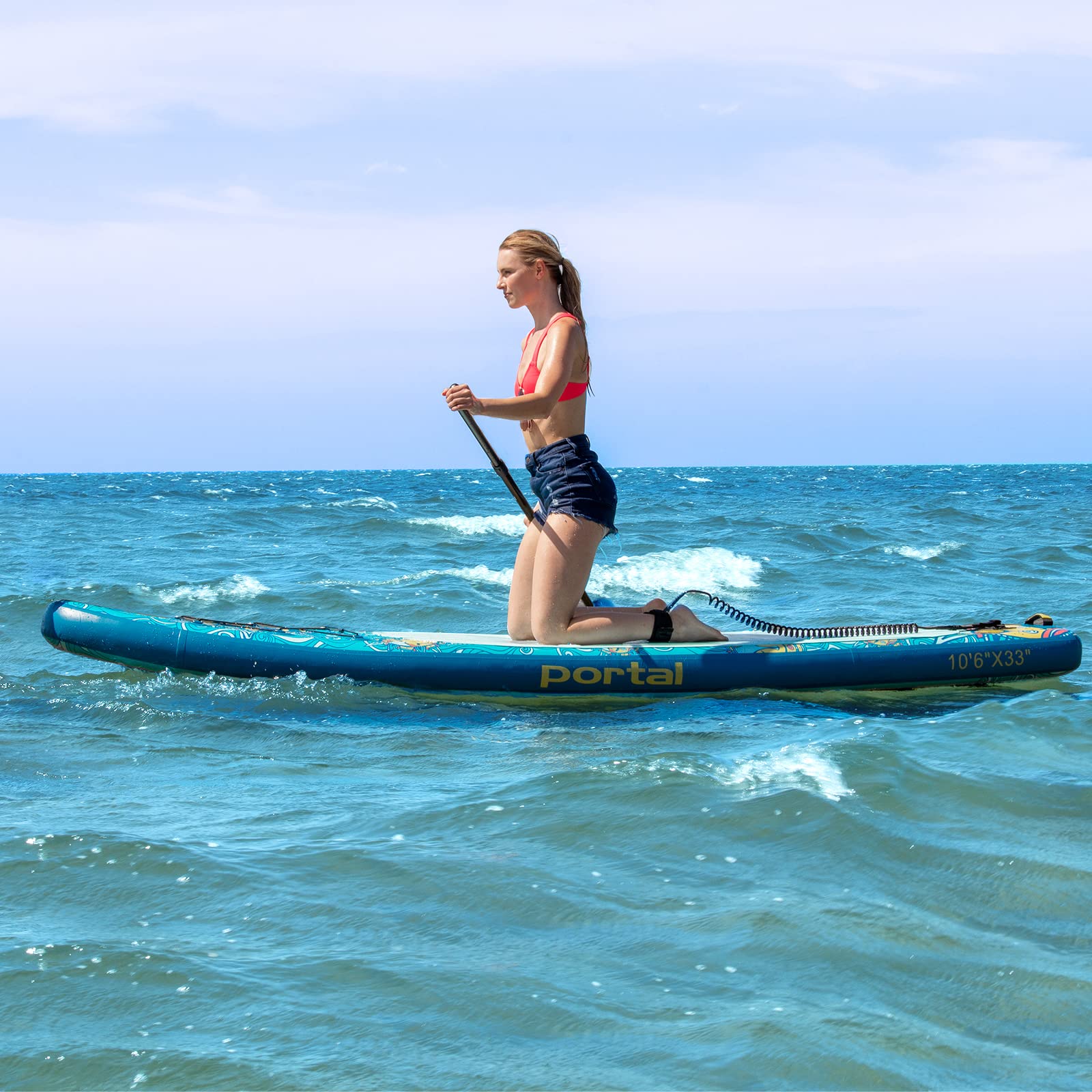 Portal Stand Up Paddle Board, 10'6x33 x6 Inflatable Paddle Boards with SUP Accessories Including Carry Bag, Hand Pump, Paddle, Leash, Fin, Repair Kit, Waterproof Phone Case