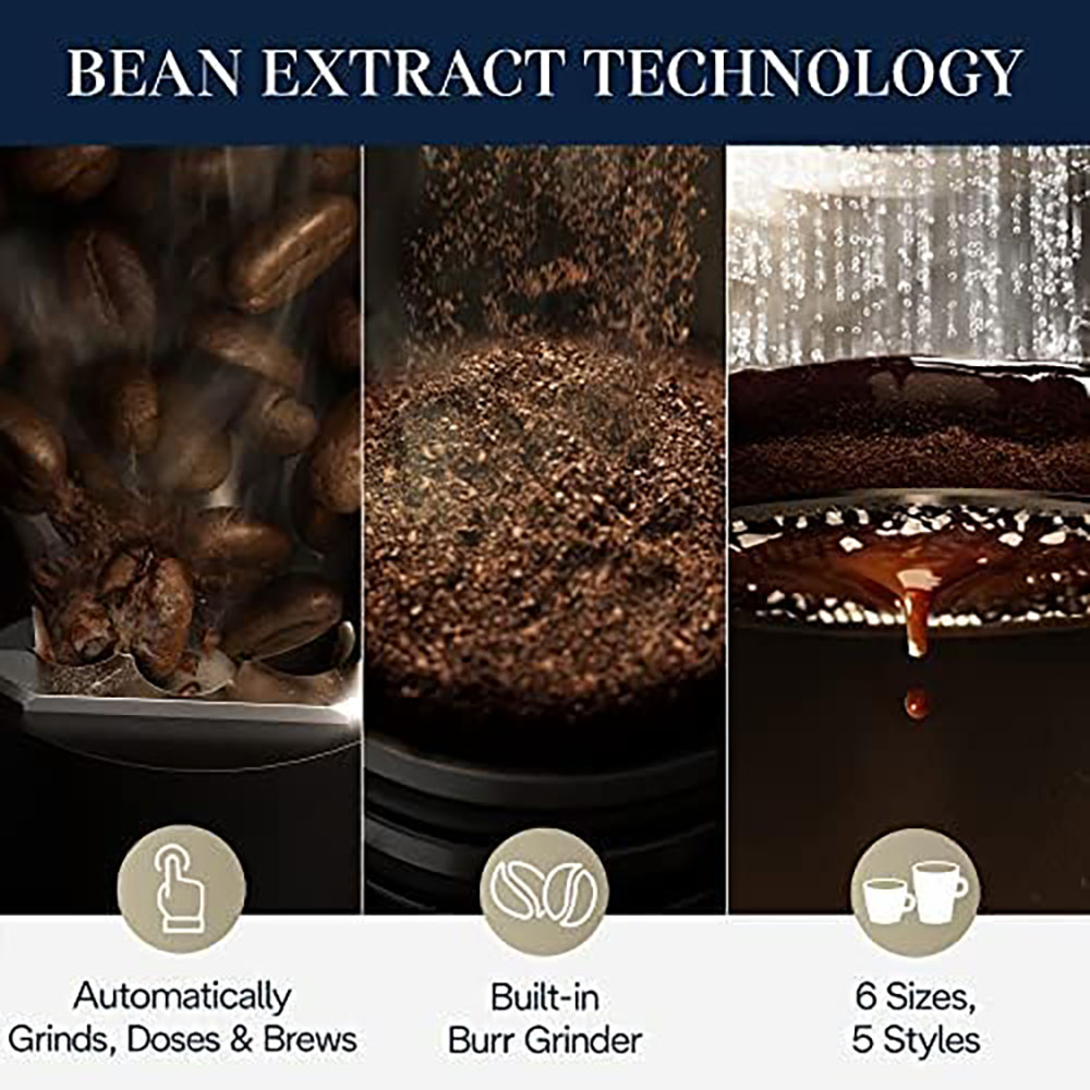 De'Longhi TrueBrew Drip Coffee Maker, Built in Grinder