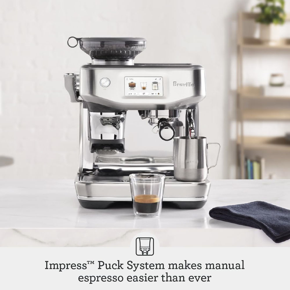 Breville the Barista Touch Impress espresso machine with grinder and milk frother