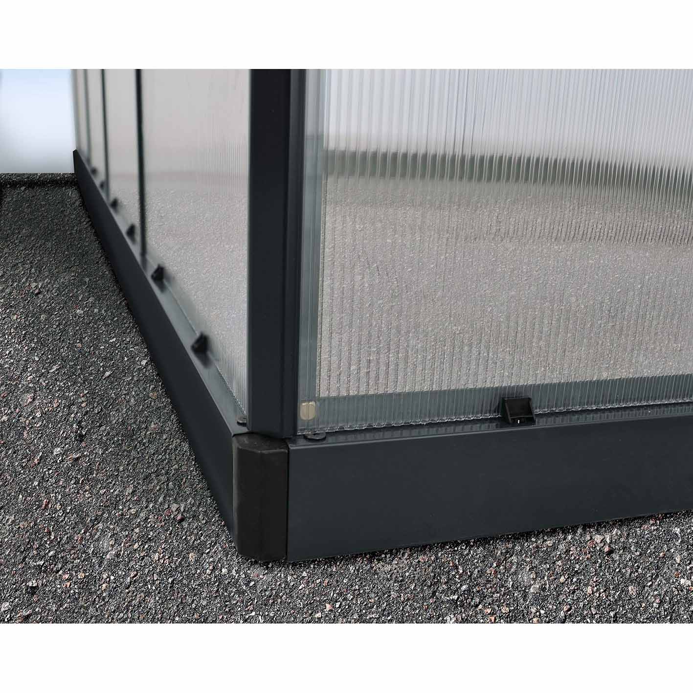 Palram Canopia Mythos 6x10 Silver Greenhouse -TwinWall Polycarbonate, Aluminum Frame, Base Included