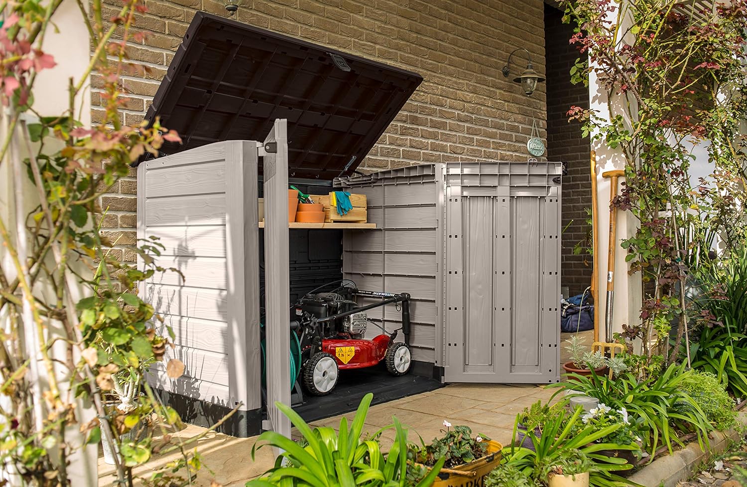 Keter 250001 Store It Out Pro Outdoor Storage Shed, 145.5 x 82 x 123cm Beige/Brown