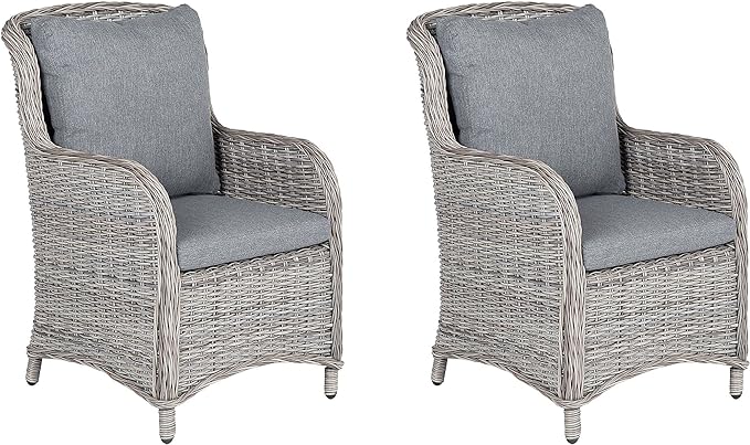 Aluminium garden furniture set grey 6 seats CASCAIS - 1