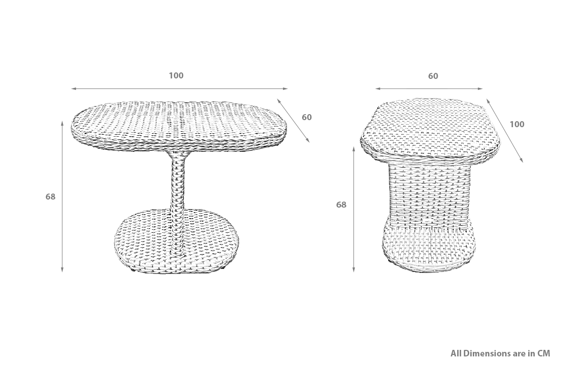 Hartland Compact Rattan Bistro Furniture Set - Whitewash Grey