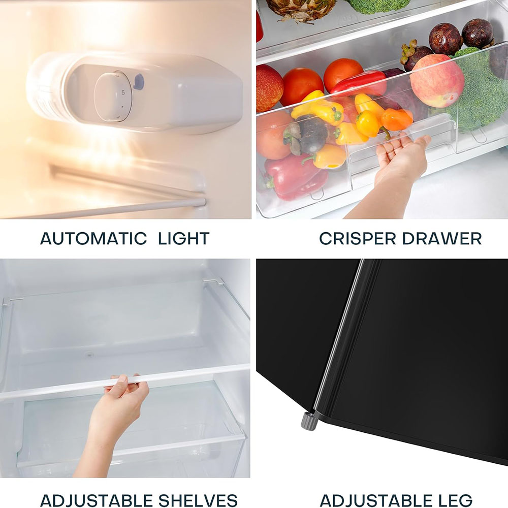 Upstreman Stainless Steel Double Door Refrigerator