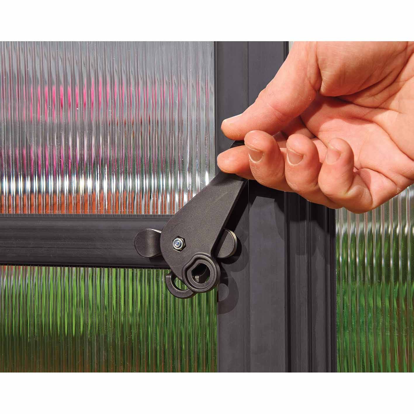 Palram Canopia Mythos 6x10 Silver Greenhouse -TwinWall Polycarbonate, Aluminum Frame, Base Included