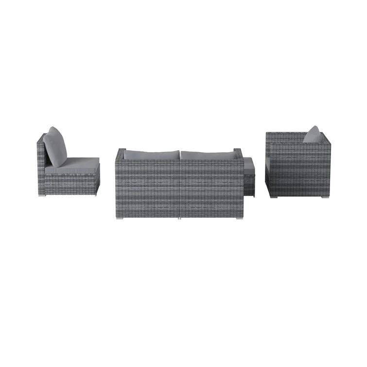 Cando Wicker/Rattan 5 - Person Seating Group with Cushions