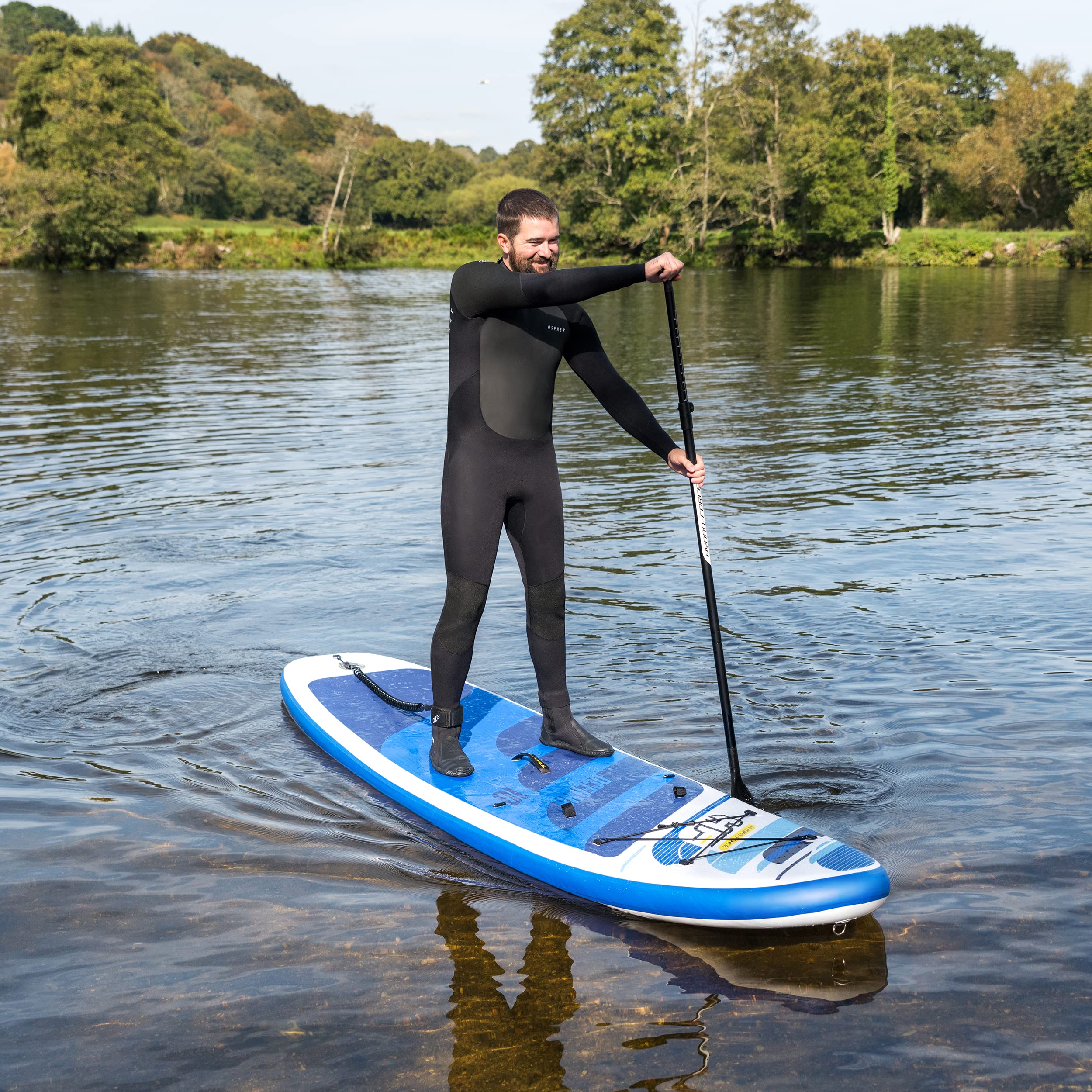 Hydro Force Oceana Inflatable Paddle Board, Kayak Conversion kit, SUP Board with Kayak Seatset with Carry Backpack, Pump, Paddle