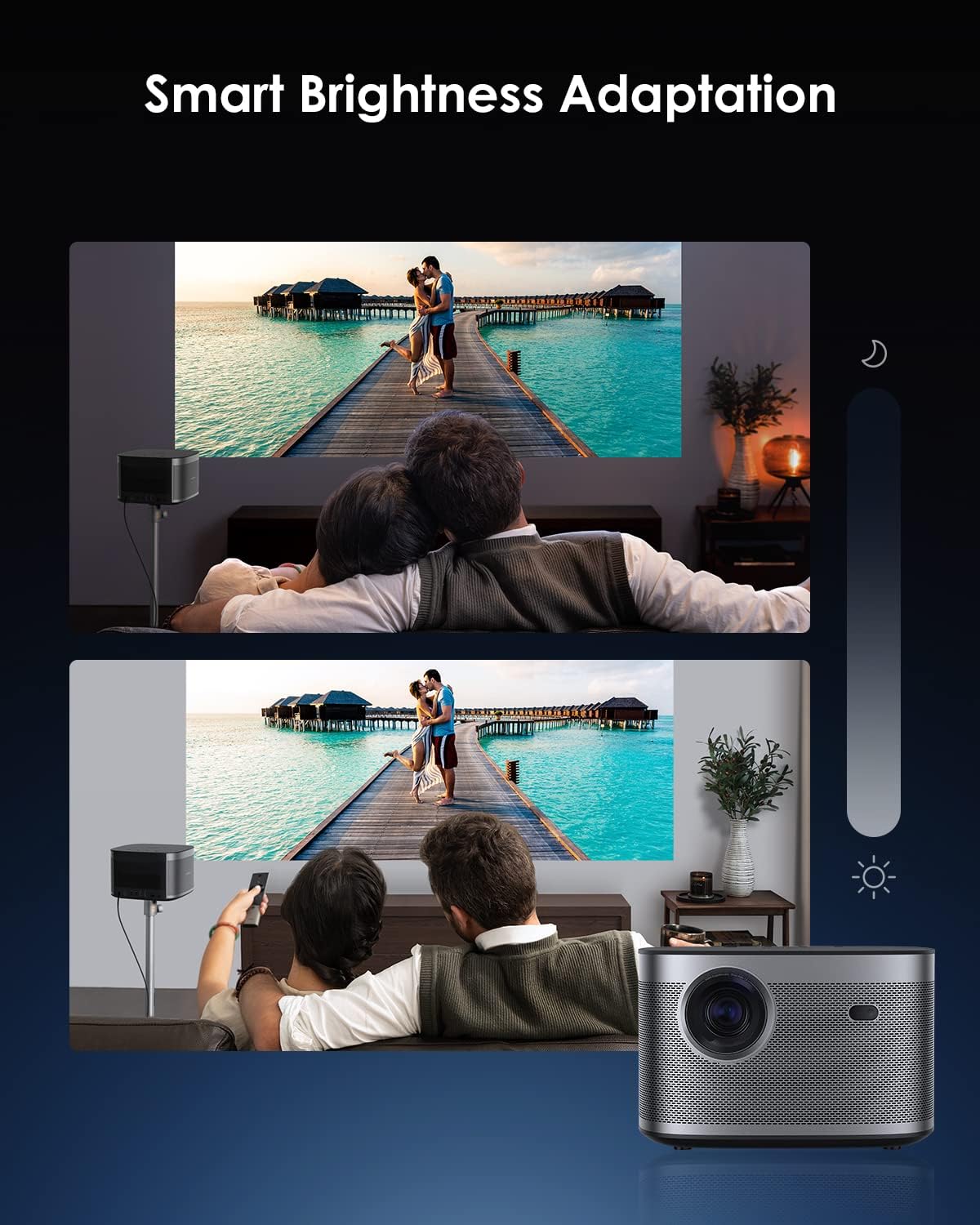 XGIMI Horizon 1080p FHD Projector 4K Supported Movie and Gaming Projector, 1500 ISO Lumens, Harman Kardon Speaker, Auto Focus&Keystone ISA Technology Android TV 10.0 Wireless Casting WiFi Bluetooth