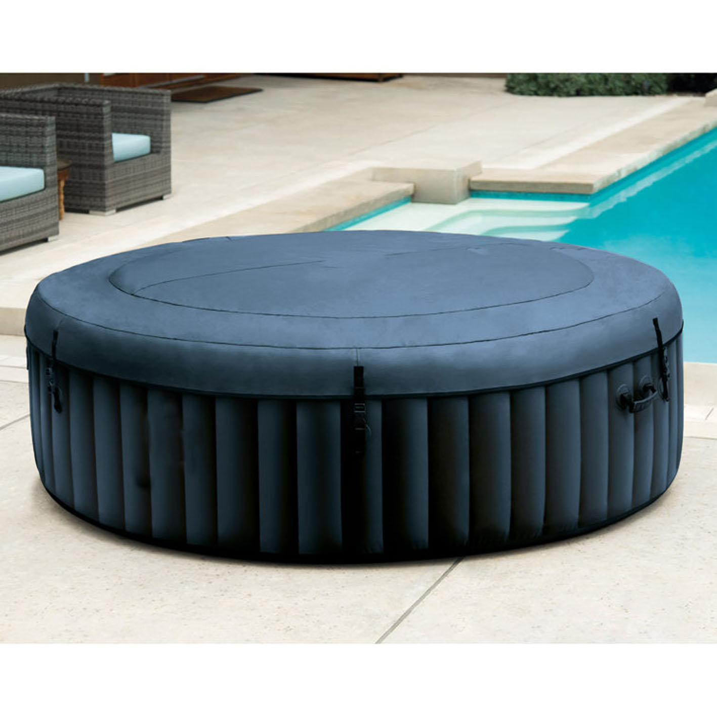 INTEX 28425E 77in PureSpa Inflatable Spa, 6Person, Tan 77in / 6Person Spa Only