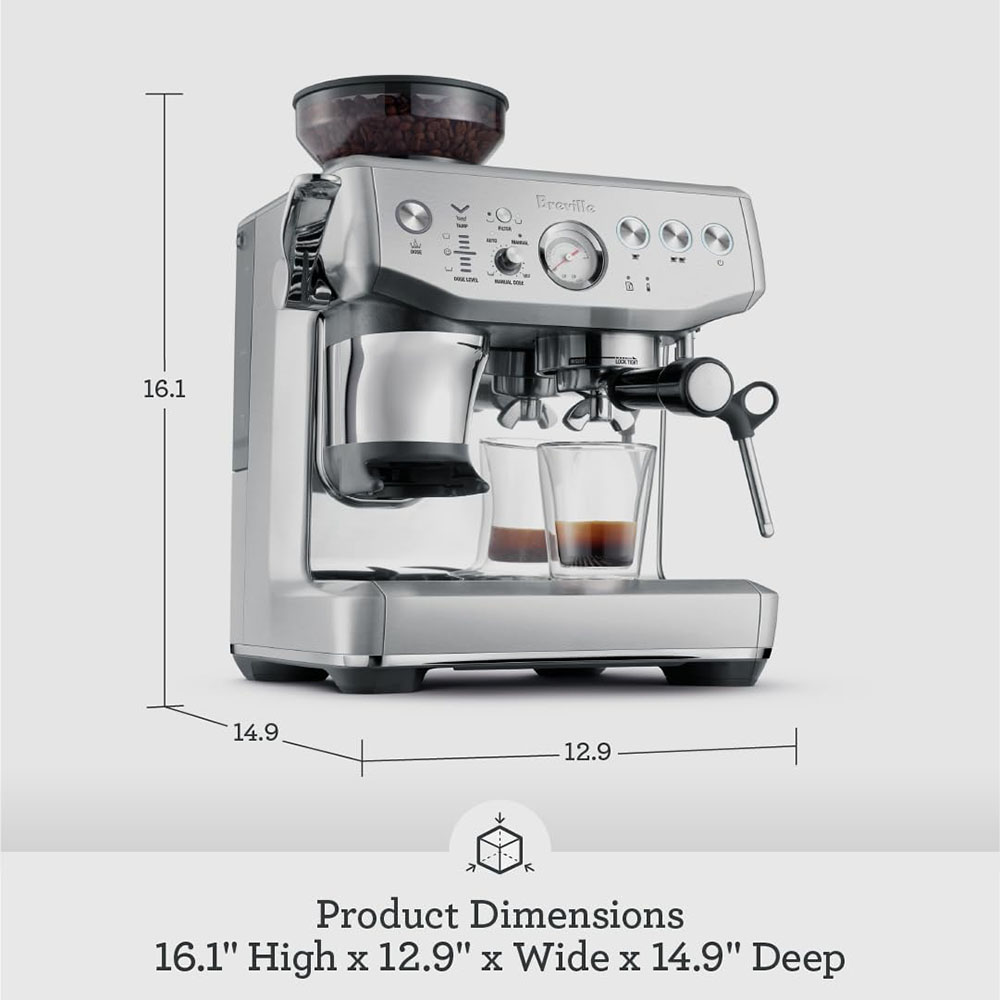 Breville the Barista Express Impress espresso machine with grinder and milk frother