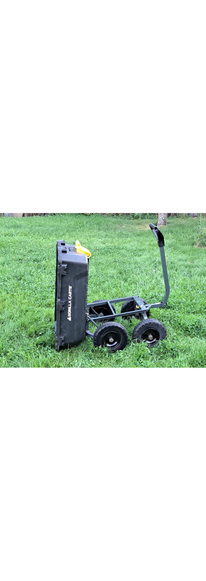 Gorilla Carts 7GCG-NF 7 cu ft heavy duty polyethylene garden tipper with flat-free tyres, black