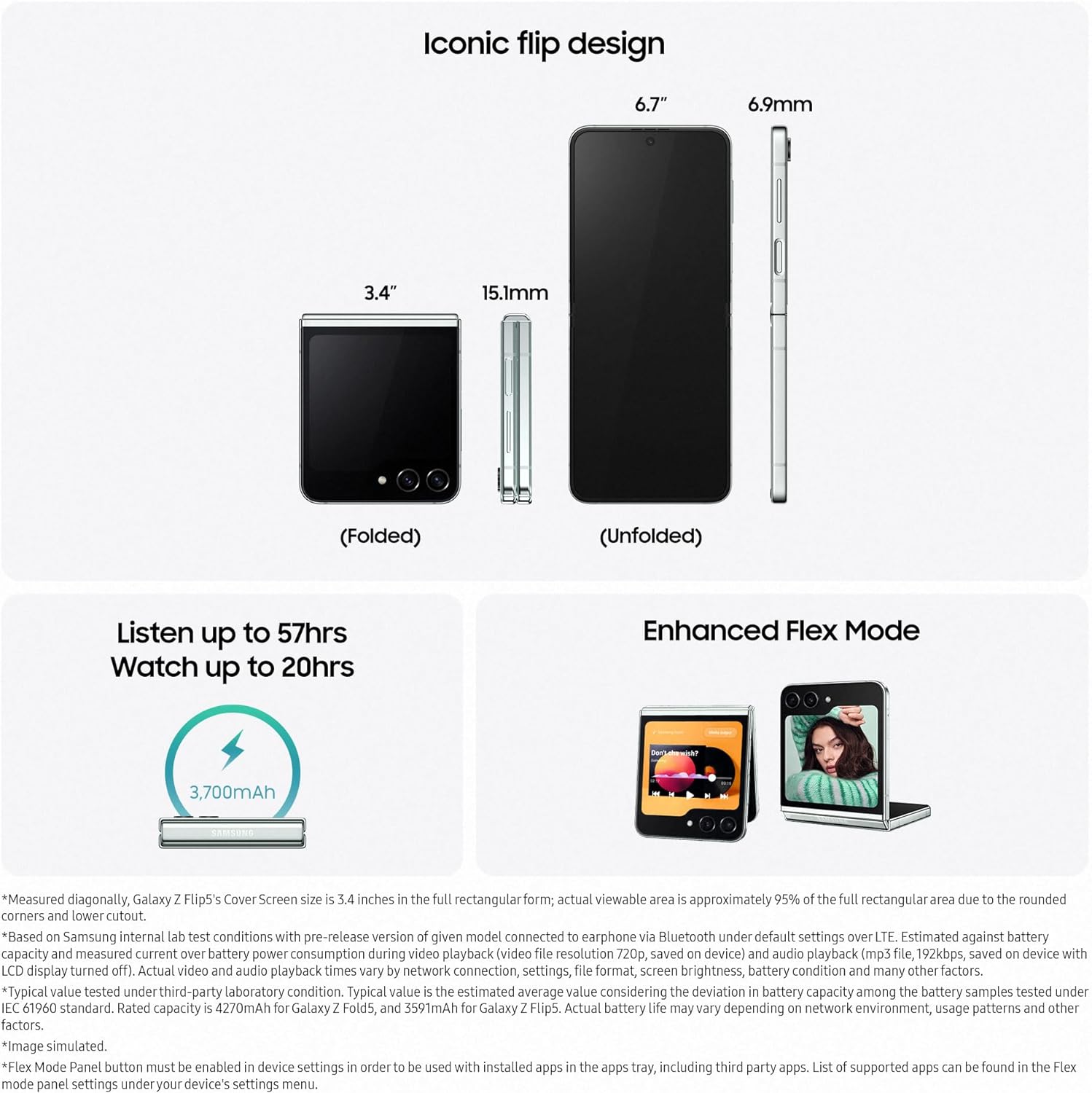 Samsung Galaxy Z Flip5, Unlocked Android Smartphone, 256GB Storage, Cream, 3 Year Manufacturer Extended Warranty (UK Version)