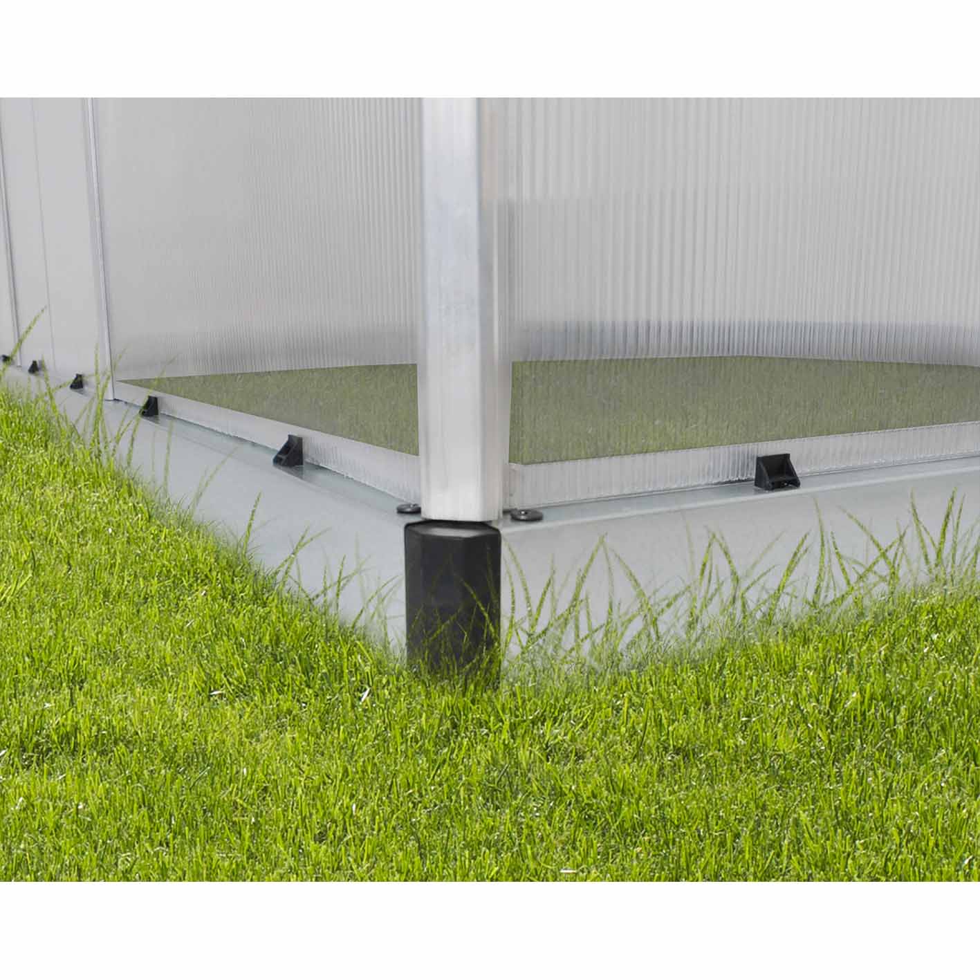 Palram Canopia Mythos 6x10 Silver Greenhouse -TwinWall Polycarbonate, Aluminum Frame, Base Included