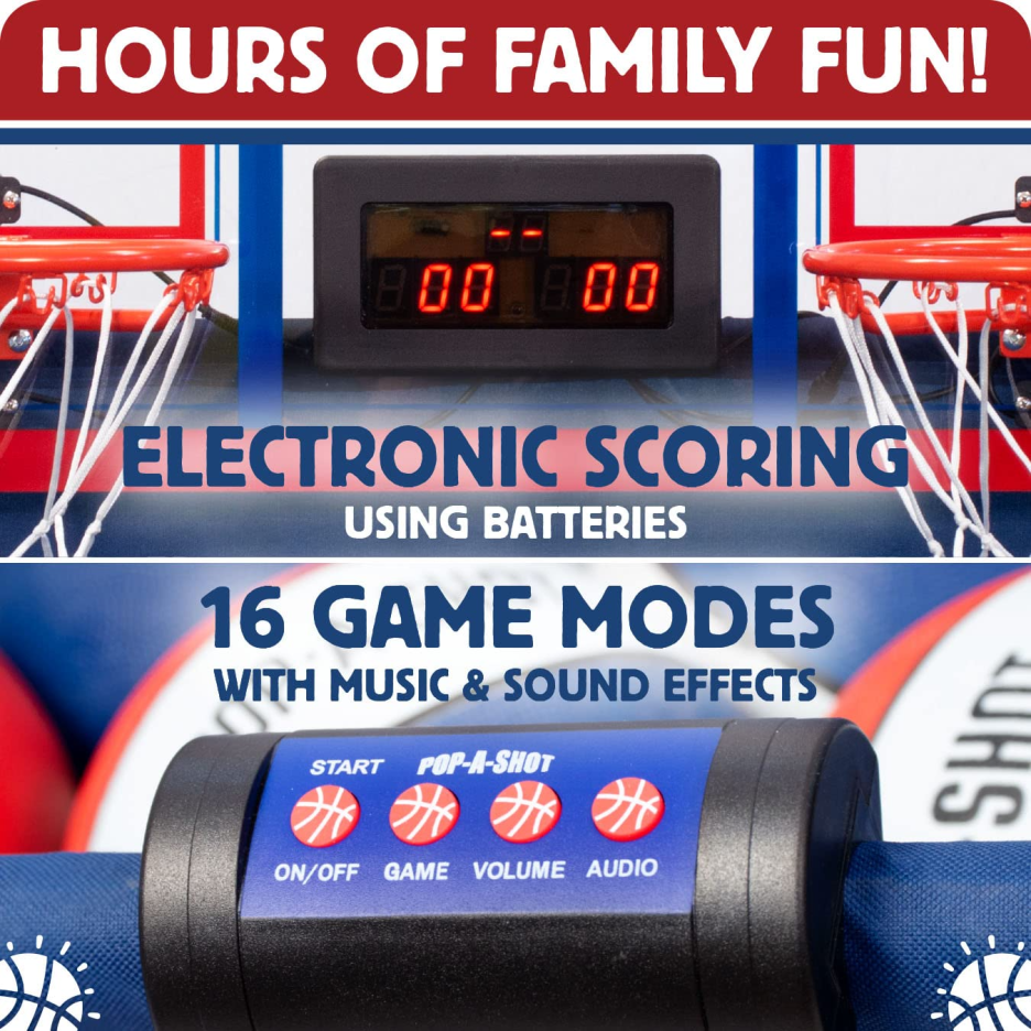 【Sports&Outdoors】Official Indoor/Outdoor Dual Shot Basketball Arcade Game - Weather Resistant - 16 Different Games