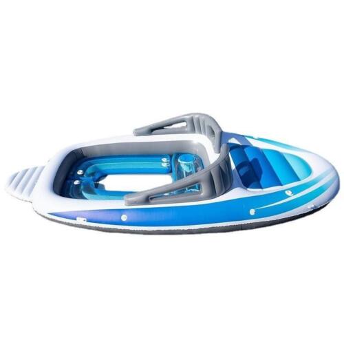 New Trending Inflatable Floating Water Row Bed Island 6 Person Pirate Pool Rafts