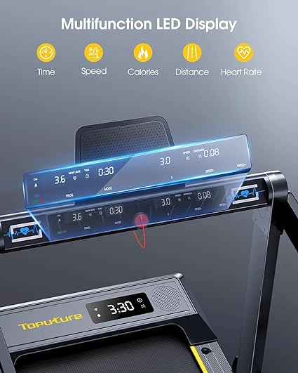 2 In 1 Home Folding Treadmill, Dual LED Screen.
