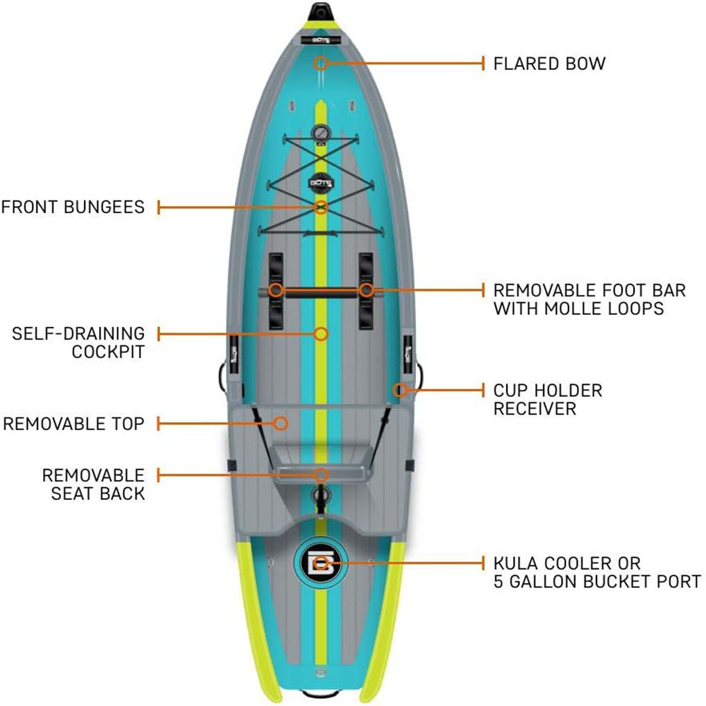 BOTE Deus Aero Inflatable MagnePod Compatible Kayak for Adults and Kids Including Travel Bag, 1 Person Single Seater, Inflatable Kayak for Recreational Fishing Hunting Leisure