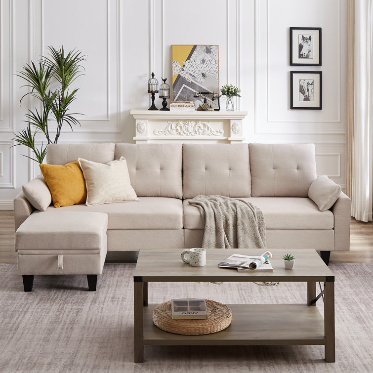 Linnzi 101'' Upholstered Sectional Sofa With Chaise
