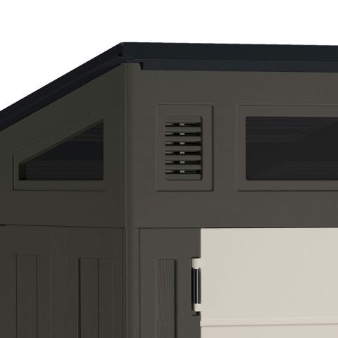 6' x 5' Suncast Modernist Plastic Garden Storage Shed - Peppercorn (1.89m x 1.73m)