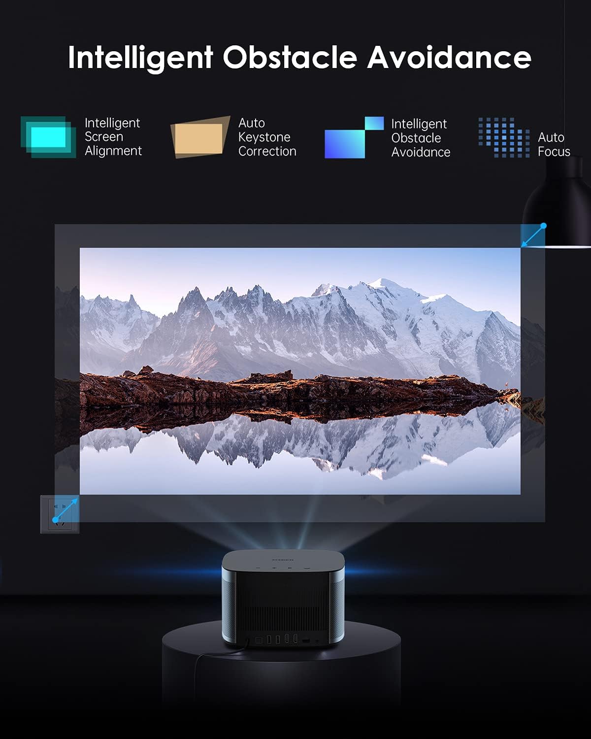 XGIMI Horizon 1080p FHD Projector 4K Supported Movie and Gaming Projector, 1500 ISO Lumens, Harman Kardon Speaker, Auto Focus&Keystone ISA Technology Android TV 10.0 Wireless Casting WiFi Bluetooth