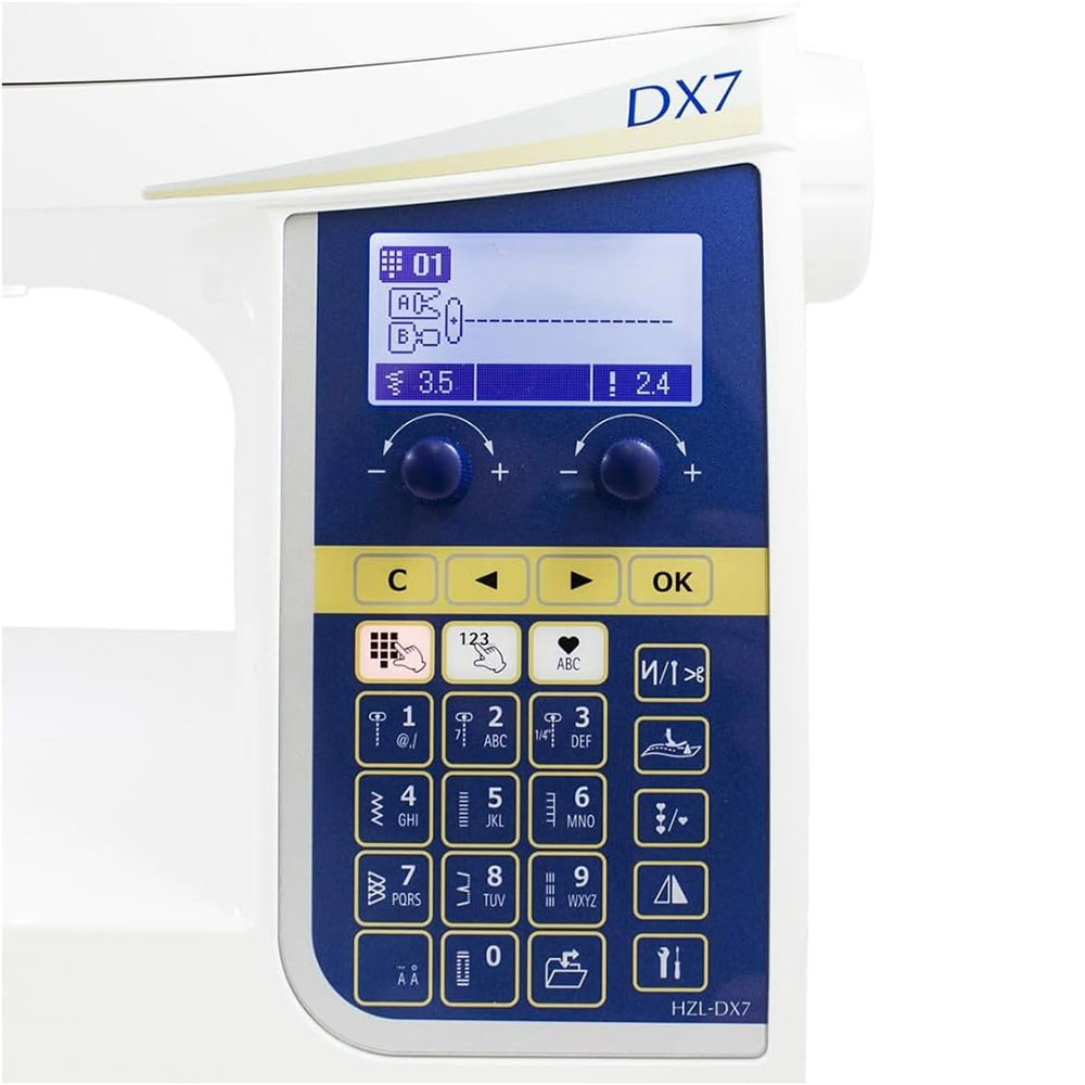 Juki HZL-DX7 Sewing Machine with 287 Stitch Patterns and 4 Fonts
