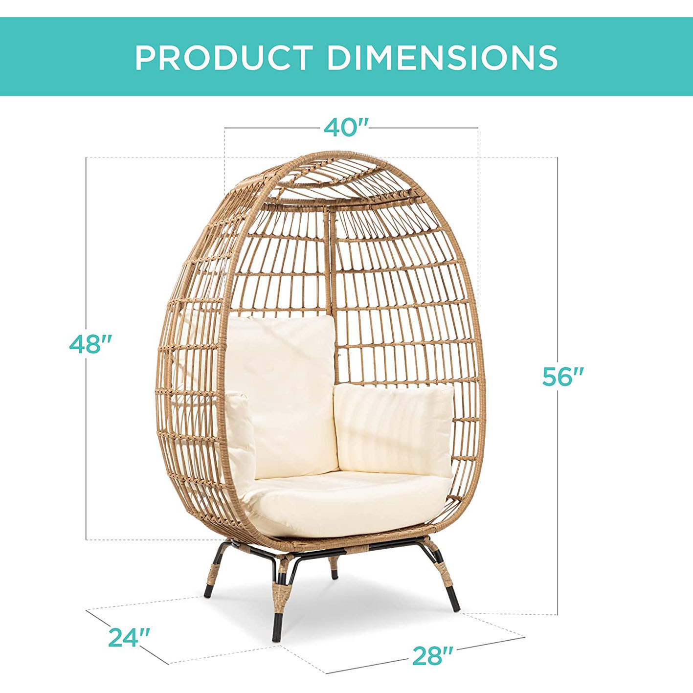 Wicker Egg Chair Oversized Indoor Outdoor Patio Lounger