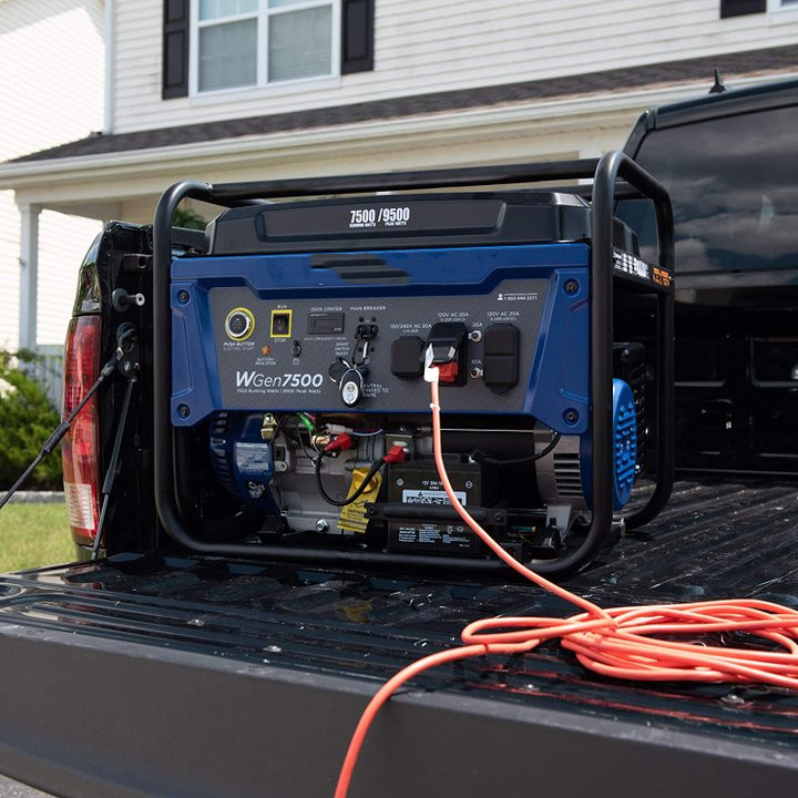 Westinghouse WGen7500 Portable Generator w/ Remote Electric - 7500 Rated Watts & 9500 Peak Watts & Placement Control PC3020 PC3020K Generator Power Cord, Black
