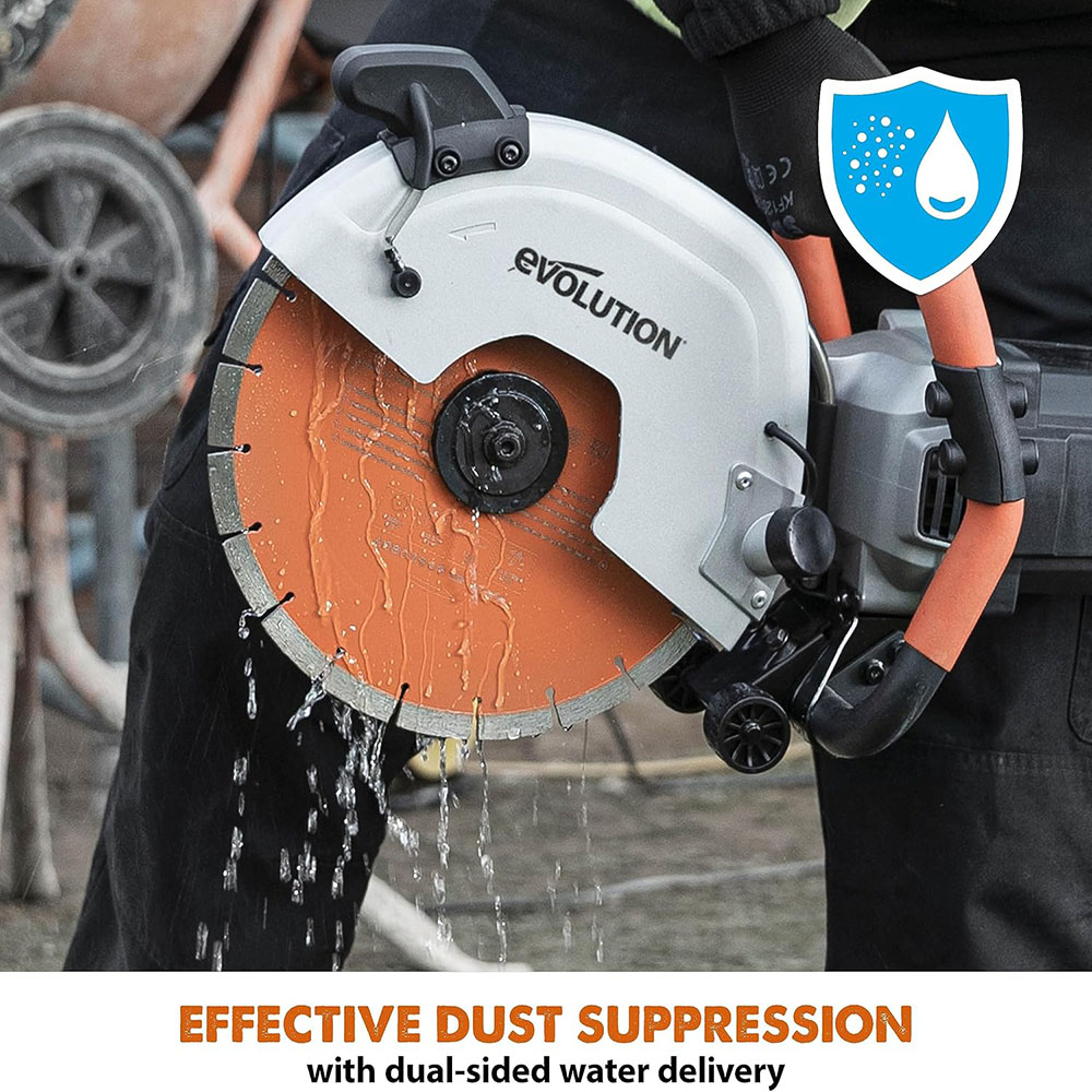 Evolution R12DCT 12-Inch Concrete Saw with Hydraulic Dust Extraction (aka Angle Grinder, Cut-Off Saw, Masonry Saw) Electric