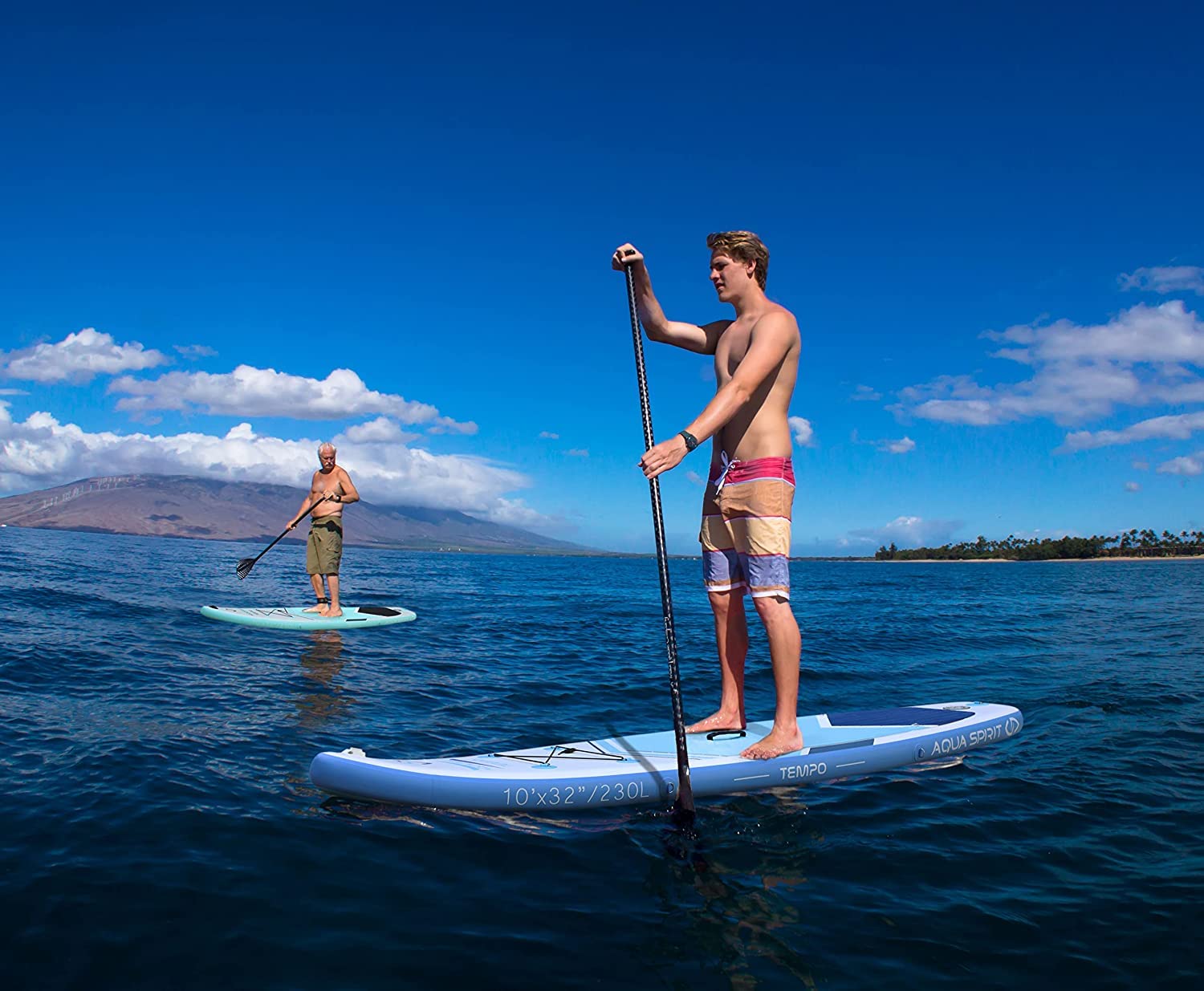 AQUA SPIRIT Inflatable Stand up Paddle Board SUP TEMPO Package | 10’6 x 32” x 6” | Adult Beginners/Experts | 120KG Limit | Paddle, Backpack, Pump, Go Pro Mount, Change Mat, Phone Case